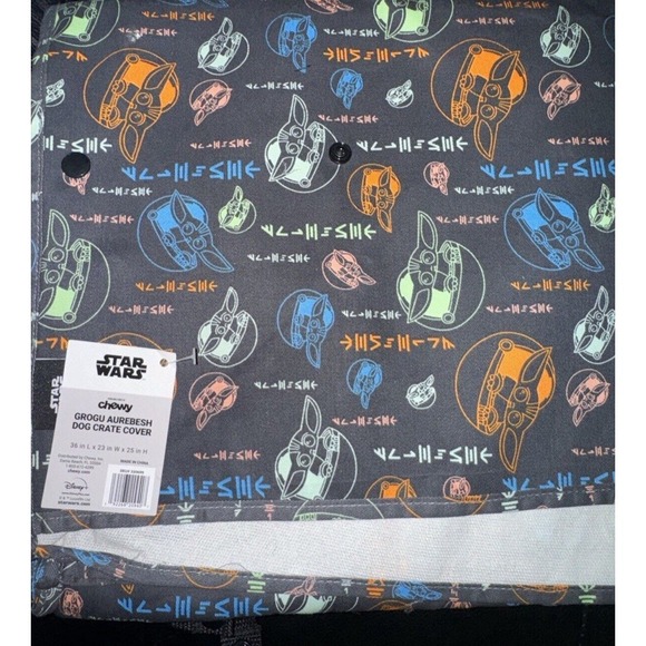 NWT Chewy STAR WARS: THE MANDALORIAN‎ Grogu Aurebesh fabric crate cover Disney M - Picture 5 of 7